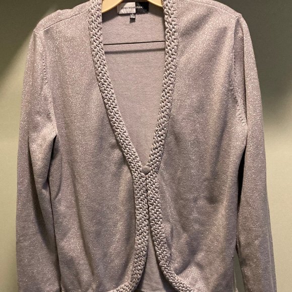 Jones Wear metallic silver cardigan size xl - Picture 1 of 5